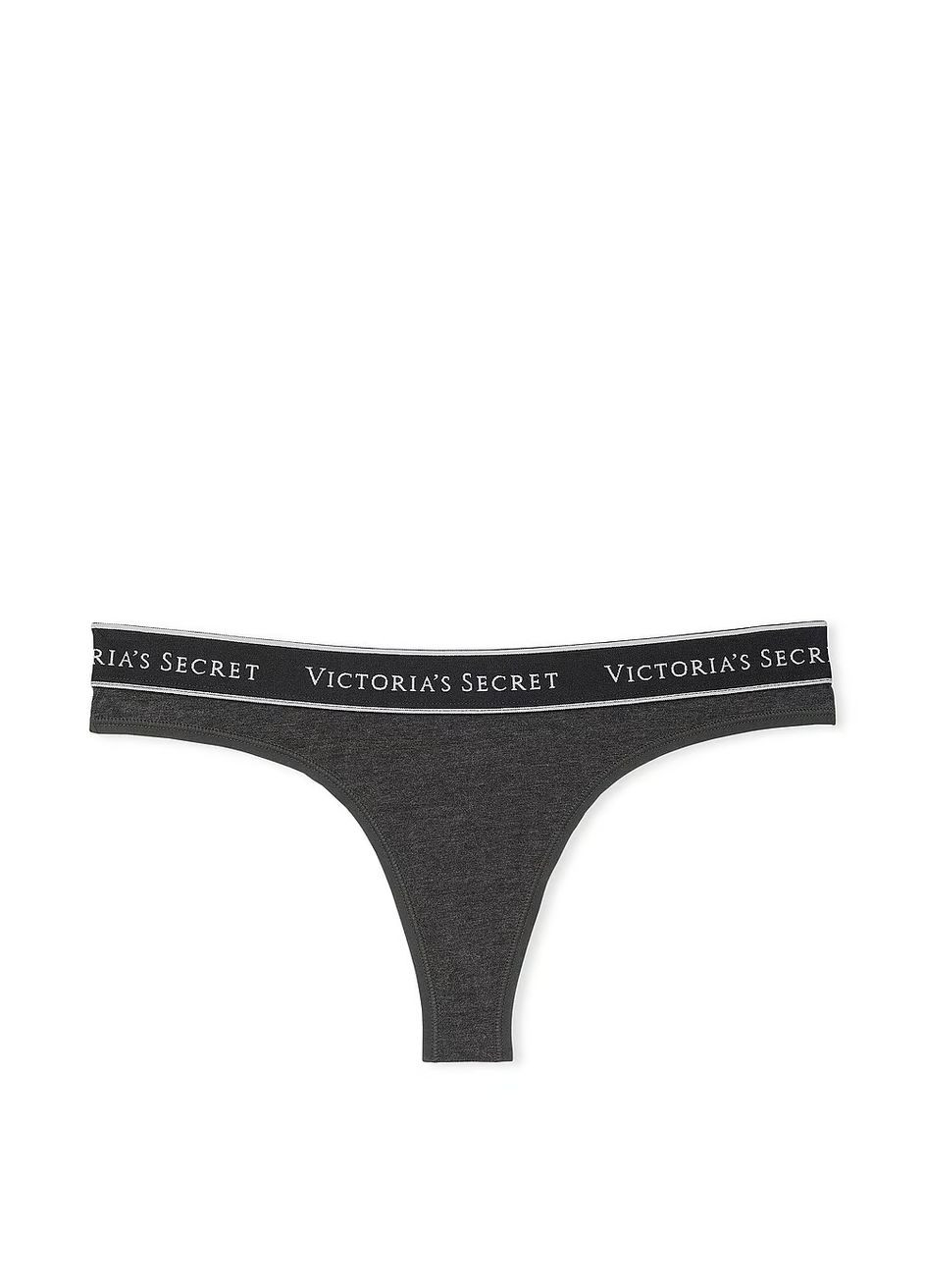 Трусики Logo Cotton Thong Panty Victoria's Secret Стрінги (330766889)