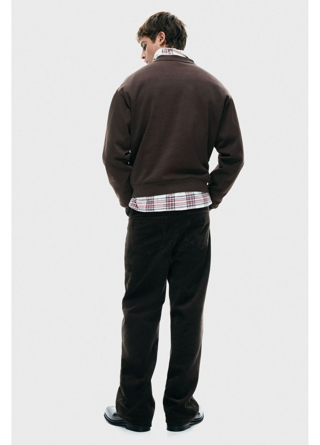 Коричневый мужской свитшот loose fit с принтом (58688) s коричневый H&M (367377288)