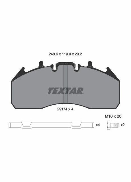 Комплект тормозных колодок Textar (369318747)
