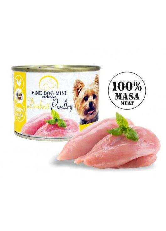 Консерва для собак MINI с мясом птицы 200 г 338 Fine Dog (271985271)