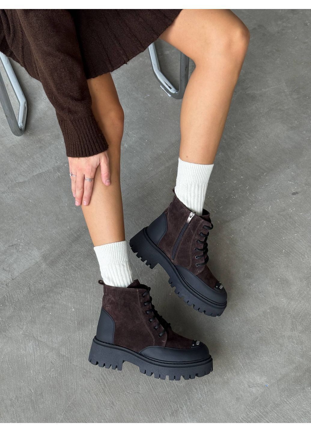 Зимние зимние ботинки Helen из натуральной замши