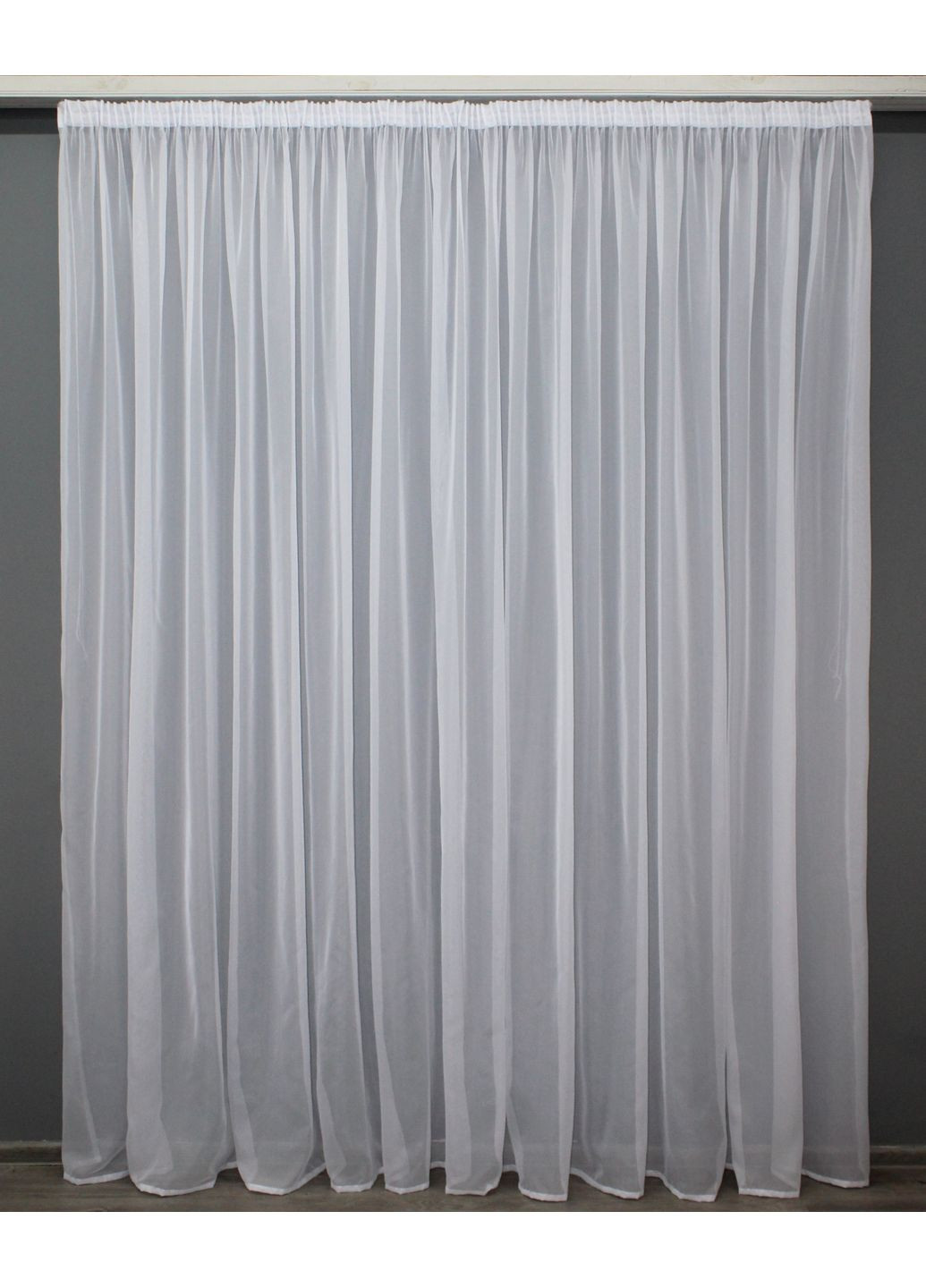 Тюль с тесьмой карандаш н101 Шифон однотонный 300х250 см (44-025) VR-Textil (298122878)