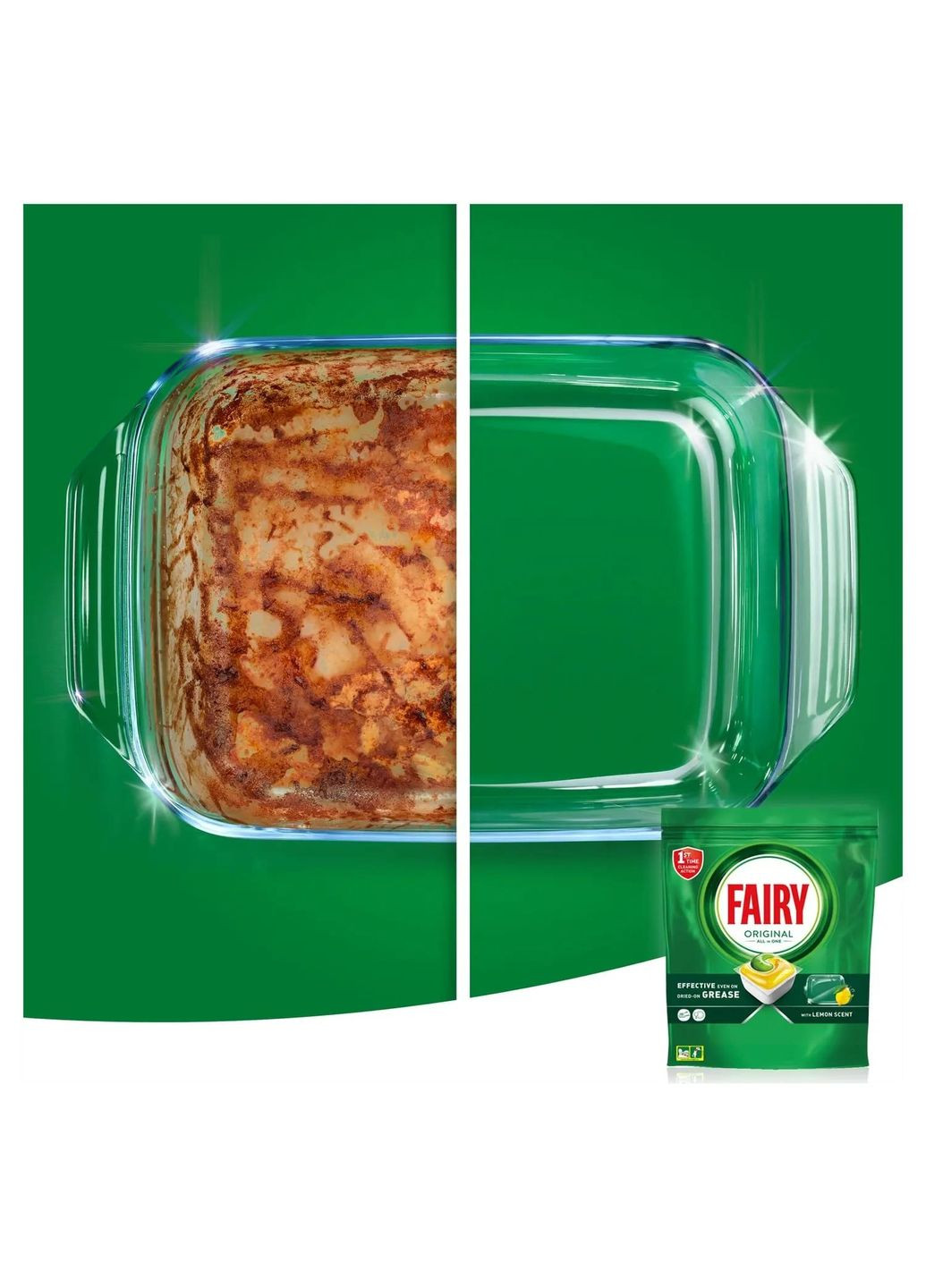 Капсулы для посудомоечных машин Original Все-в-1, с ароматом лимона, 55 шт. Fairy (328401391)