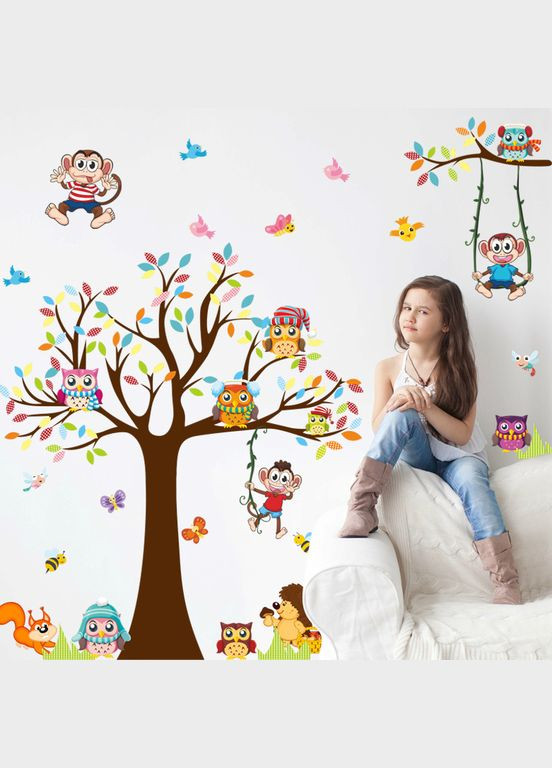 Наклейка детская на стену Совы 110х155 см (XL8192) Green Life (332992982)
