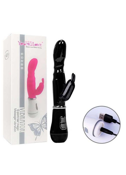 Вібратор Bunny USB - Чорний - Вібратори No Brand (367166133)