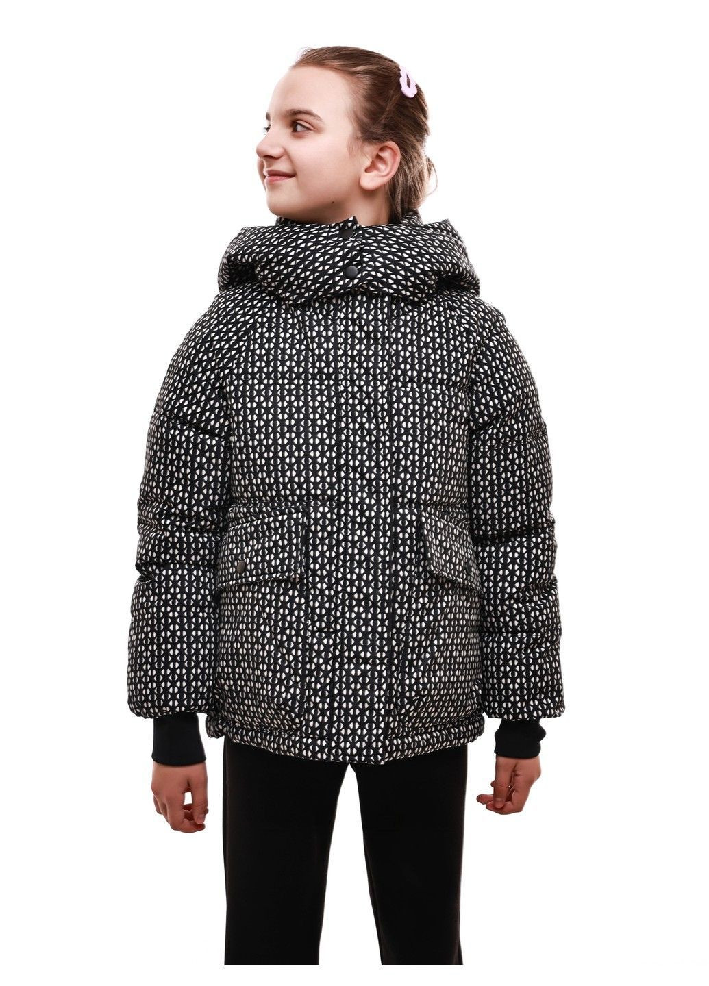 Чорна зимня куртка зимова для дівчинки підлітка No Brand