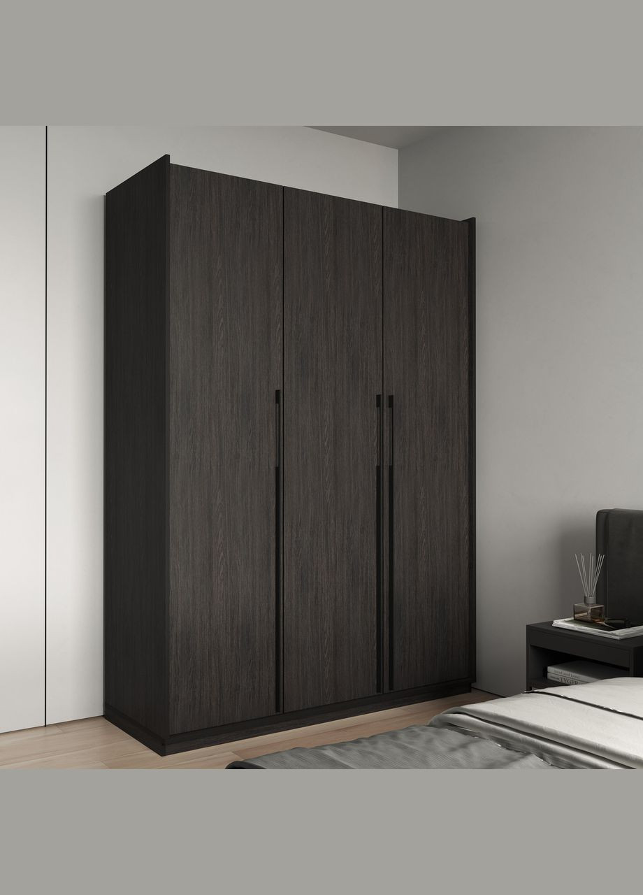 Шафа розпашна з полицями на 3 дверки R-0015 від Венге темний MORELI (335422808)