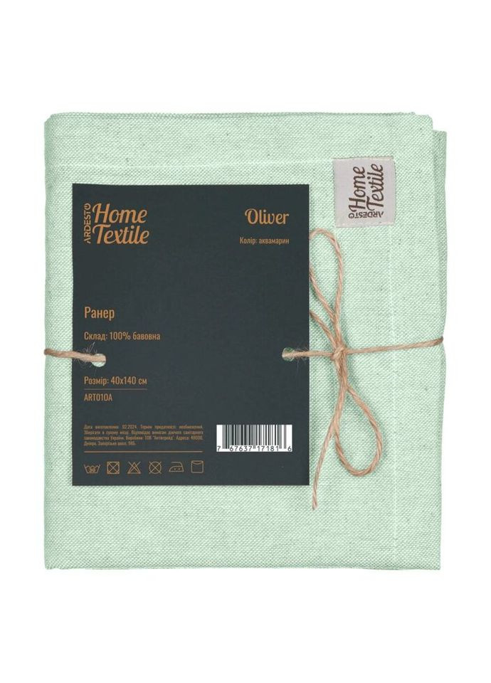 Раннер на скатертину Oliver ART-01-OA 40х140 см аквамарин Ardesto (319552220)