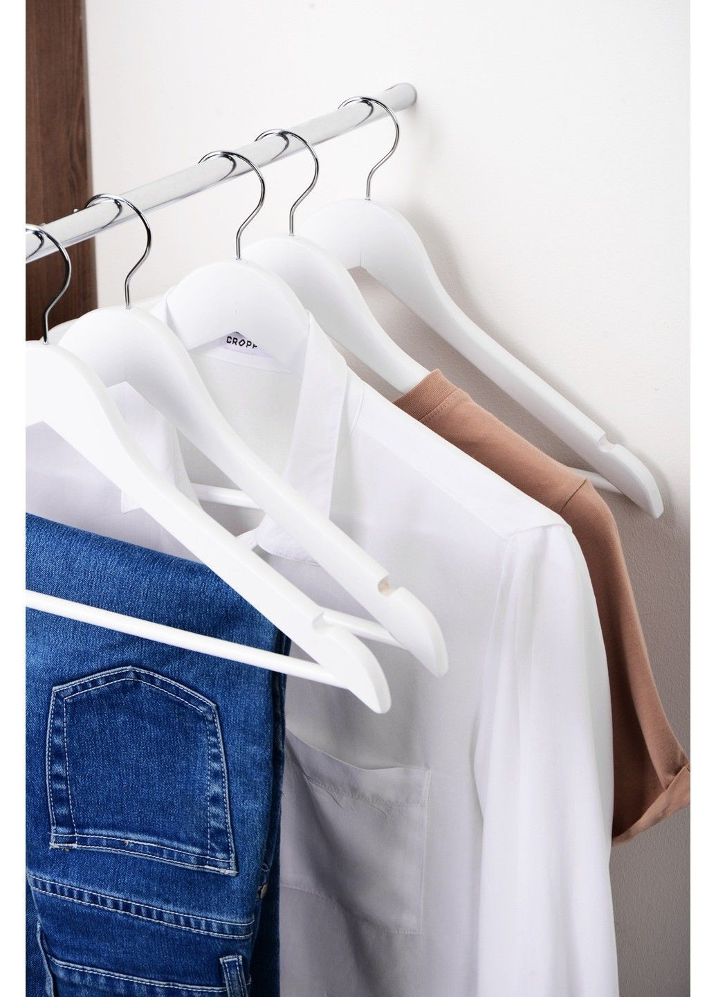 Вешалка RE05163W д/ед. дерево 44,5х23х1,2 см (6 шт) белая (6931551) IDEA HOME (365276816)