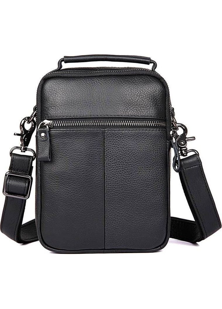 Сумка планшет через плечо мужская из натуральной кожи для телефона и для документов маленькая Черный 37977 Vintage (355245199)