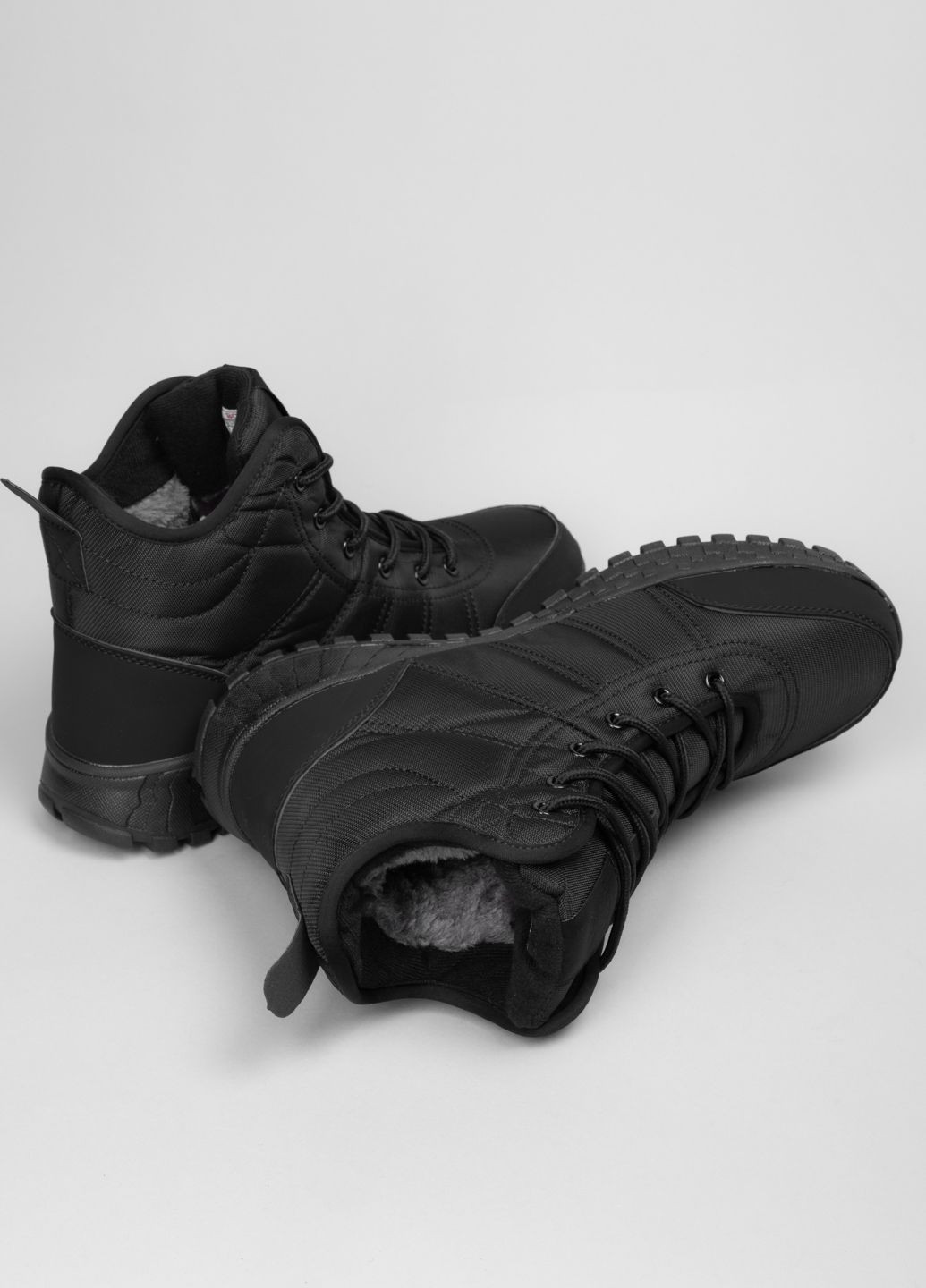 Черные зимние ботинки мужские a9013-1 черные зимние 344662 Power