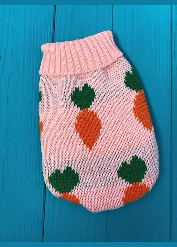 Вязаный акриловый свитер для собак Pet Style "Розовая морковка" XL No Brand - (323232201)