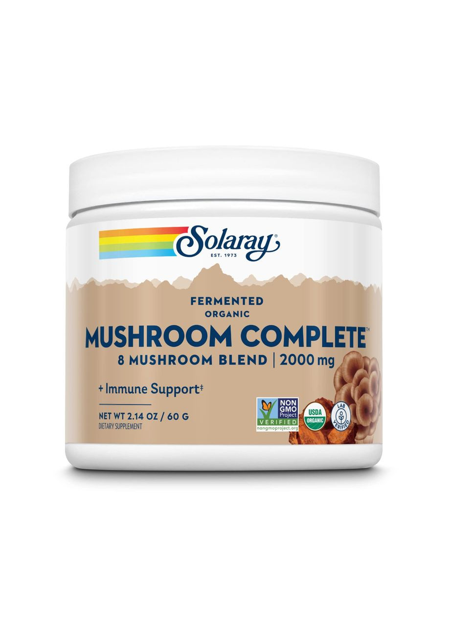 Organic Fermented Mushroom Complete 2000mg - 60g Solaray (369400651)