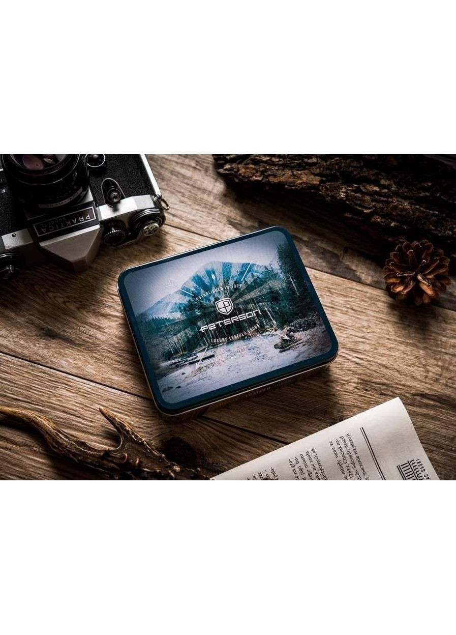 Горизонтальное кожаное черное портмоне в подарочной коробке. Peterson (360894331)