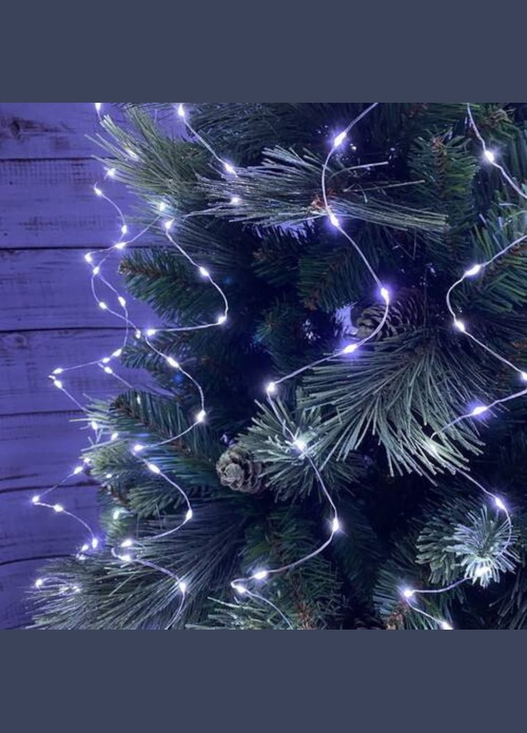 Роса пучок 3 метри 20 ниток кінський хвіст з пультом керування 600 Led гірлянда для ялинки на 8 режимів холодний білий Niki Light (304290100)