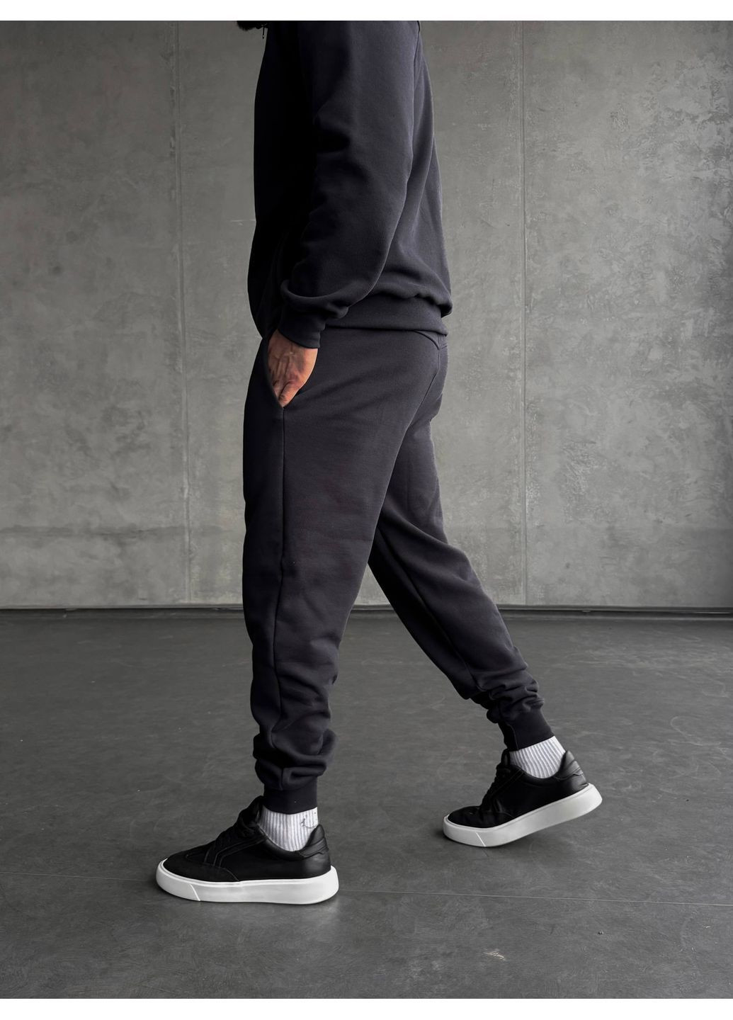 Зимовий чоловічий костюм Brave з начосом сірий графіт No Brand (370840556)