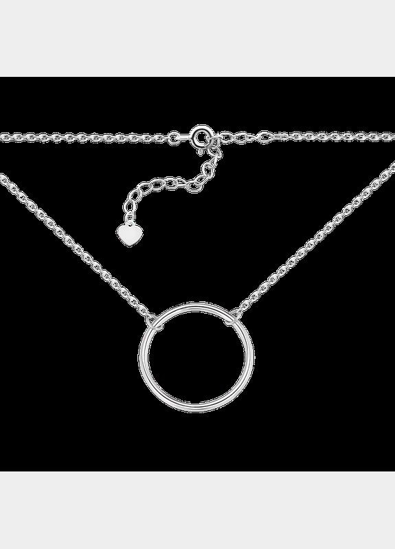 Колье серебряное крупное Круг на тоненькой цепочке No Brand (333705825)