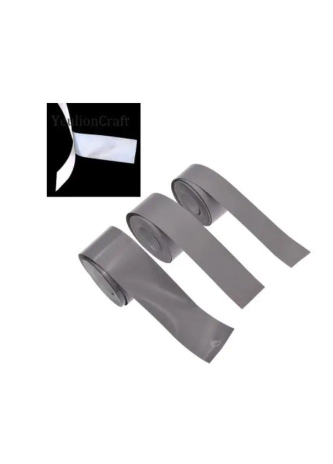 Светоотражающая лента на одежду 2 см на 5 м серый Jannet Стрічка (318172839)