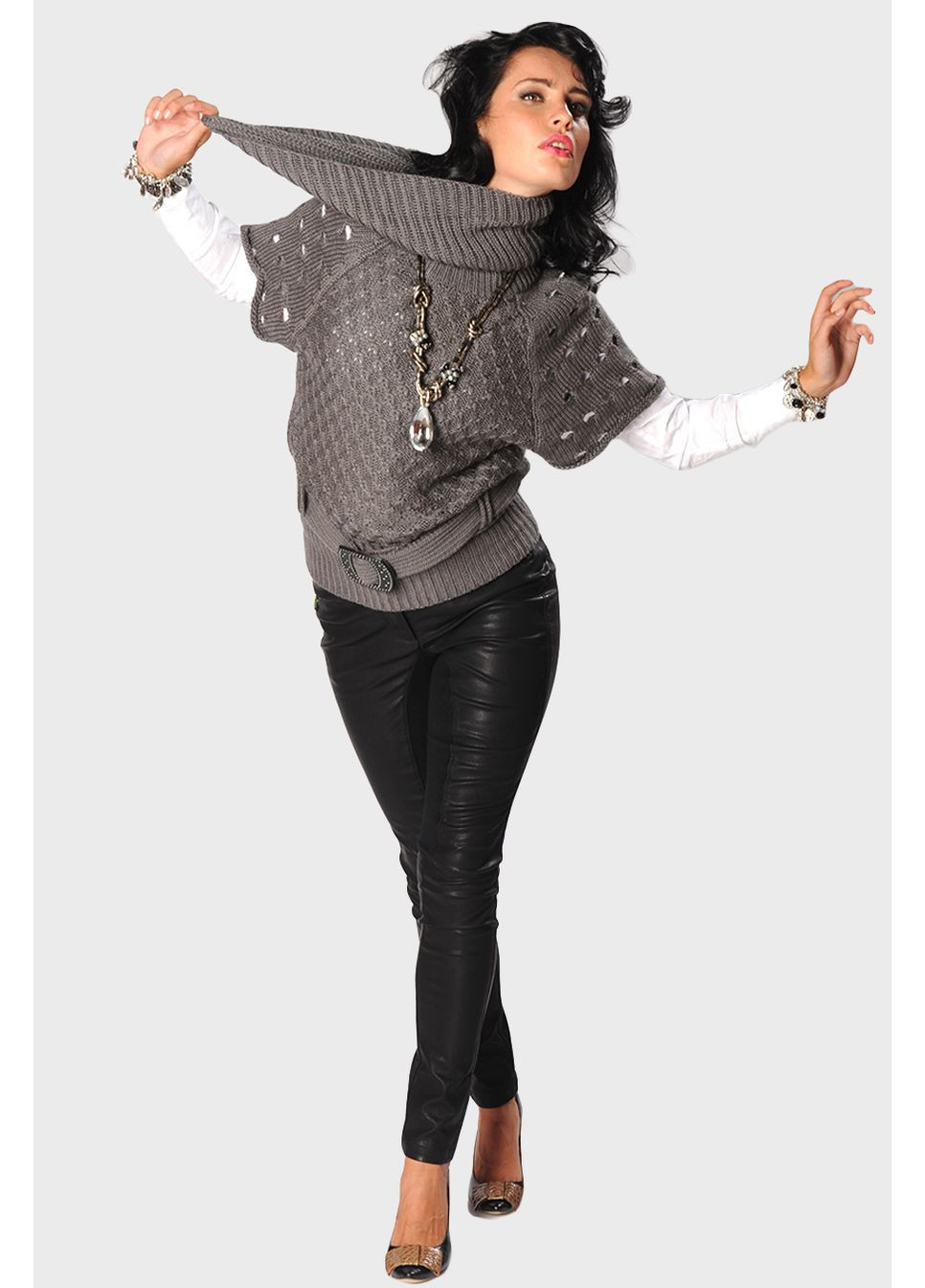 Серый женский демисезонный джемпер sw-2728-1 серый Forza Viva