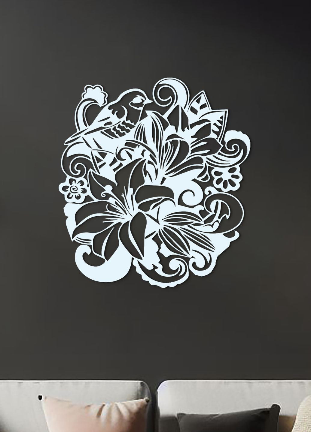 Декоративне панно з дерева, настінний декор для дому "Лілія квітуча", оригінальний подарунок 25х28 см Woodyard (292111962)