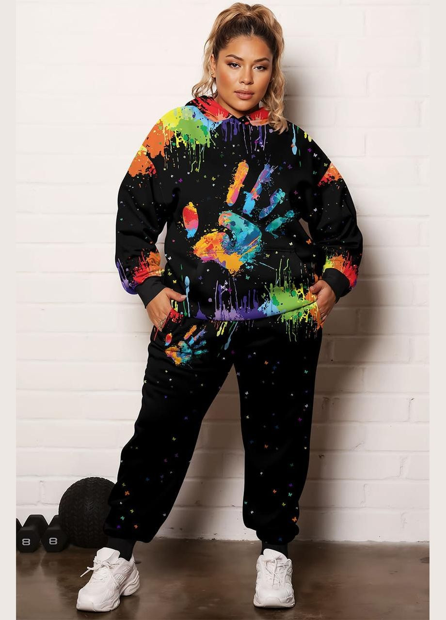 Женский спортивный костюм двойка батал рука Яскраво (323652192)