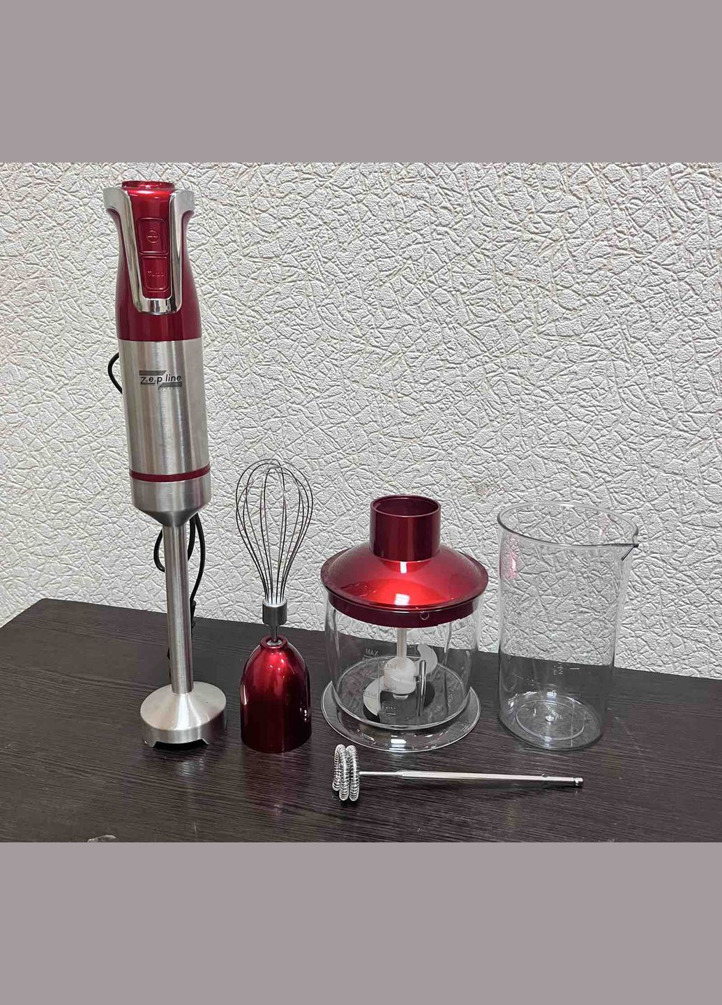Ручной блендер погружной с мерным стаканом 5в1 ZP-074 1500ВТ Zepline (323014375)