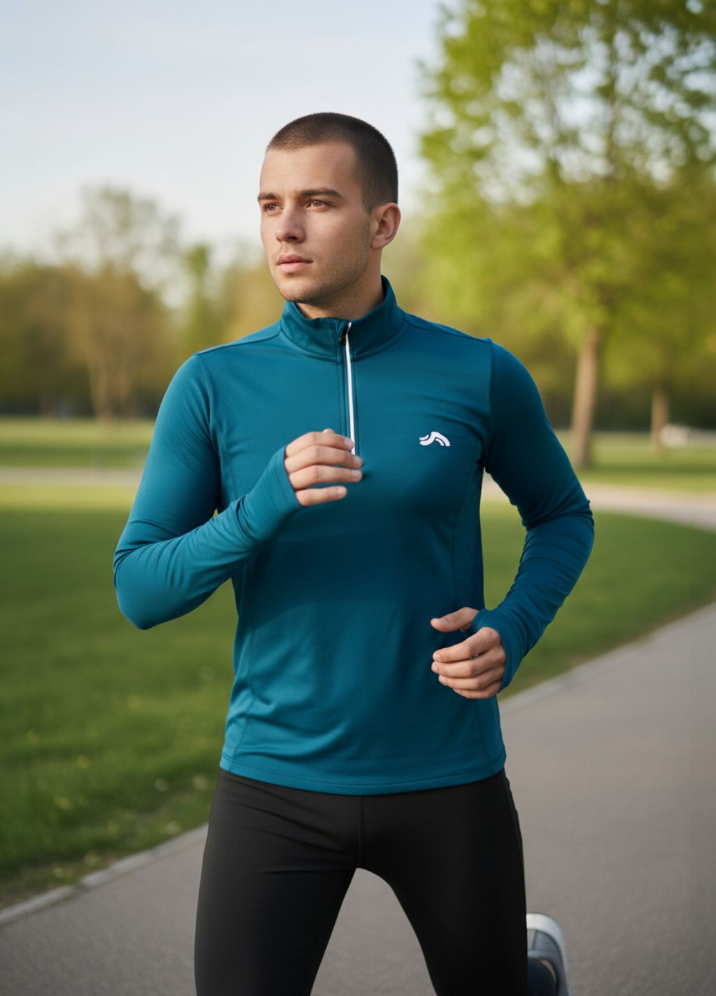 Мужской термореглан LYCRA® для спорта на микрофлисе Crivit (369670366)