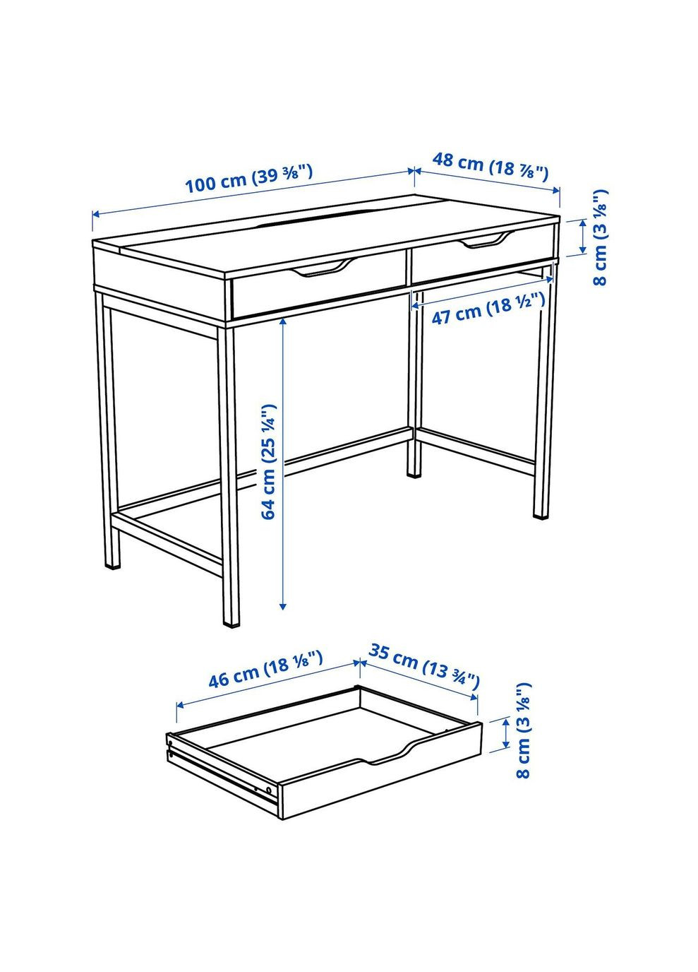 Поєднання стіл/шафа ІКЕА ALEX/LANGFJALL / KALLAX (s09436757) IKEA (278406202)