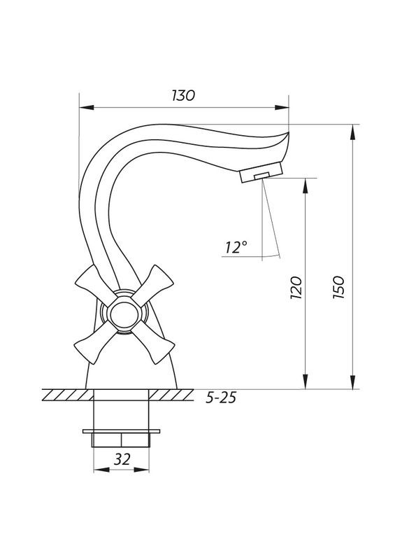 Сучасний змішувач для умивальника MED-A 827 з глянцевим покриттям Zerix (361151257)