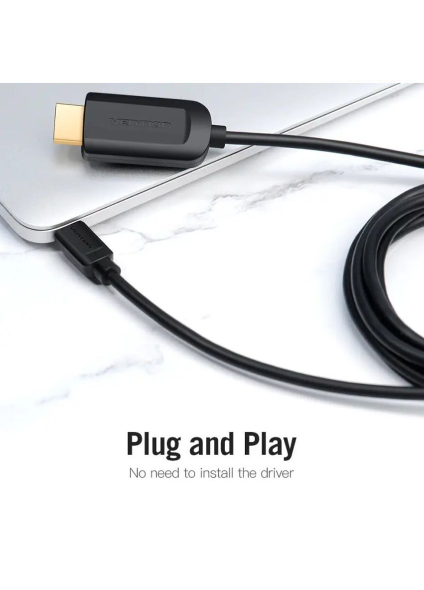 Кабель TypeC to HDMI 4K 30Hz Cable 1.5M Black (CGUBG) Vention (300685257)