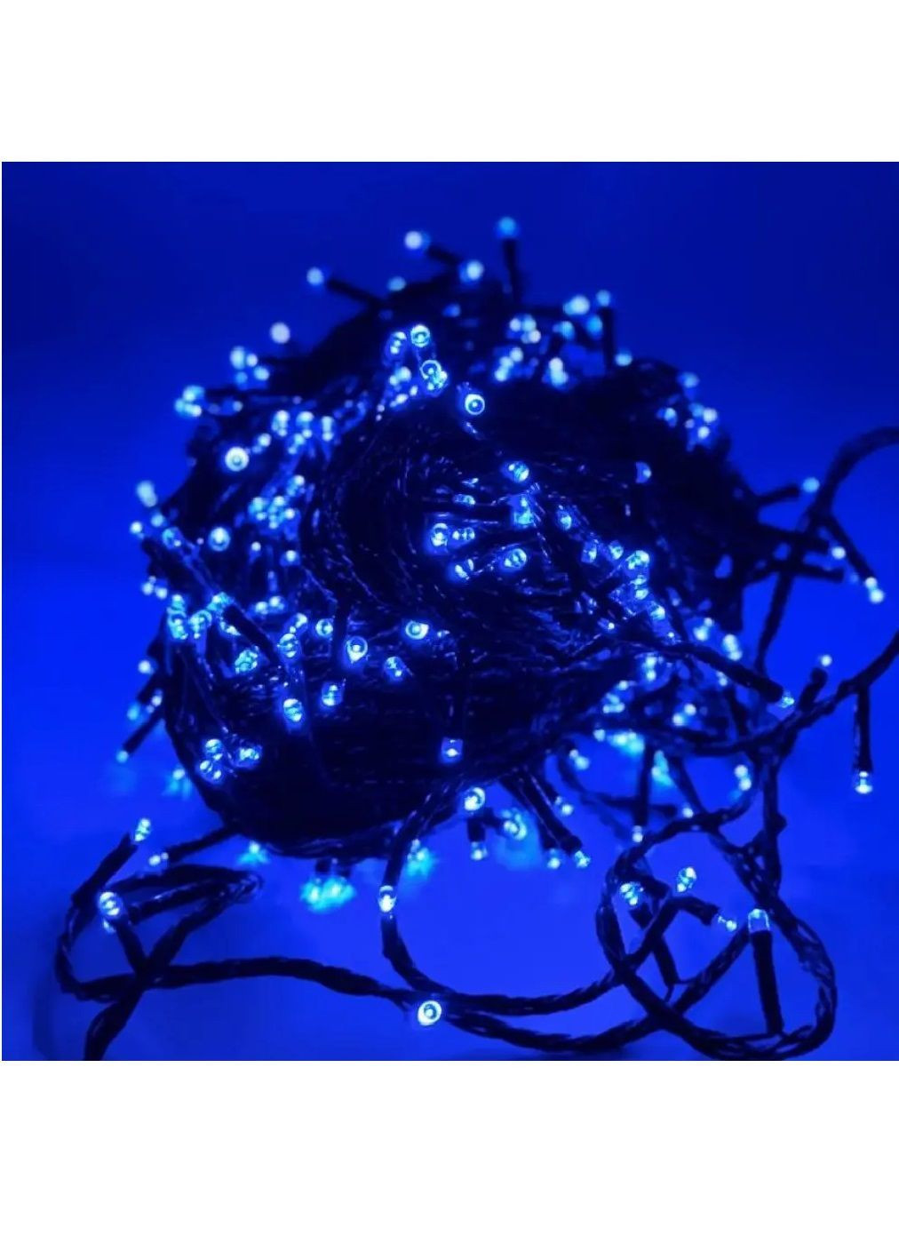 Гірлянда нитка вулична кімнатна світлодіодна новорічна з роботою від мережі зеленим кабелем 50 м 800 лампочок (482064-Prob) Синя Unbranded (370084123)