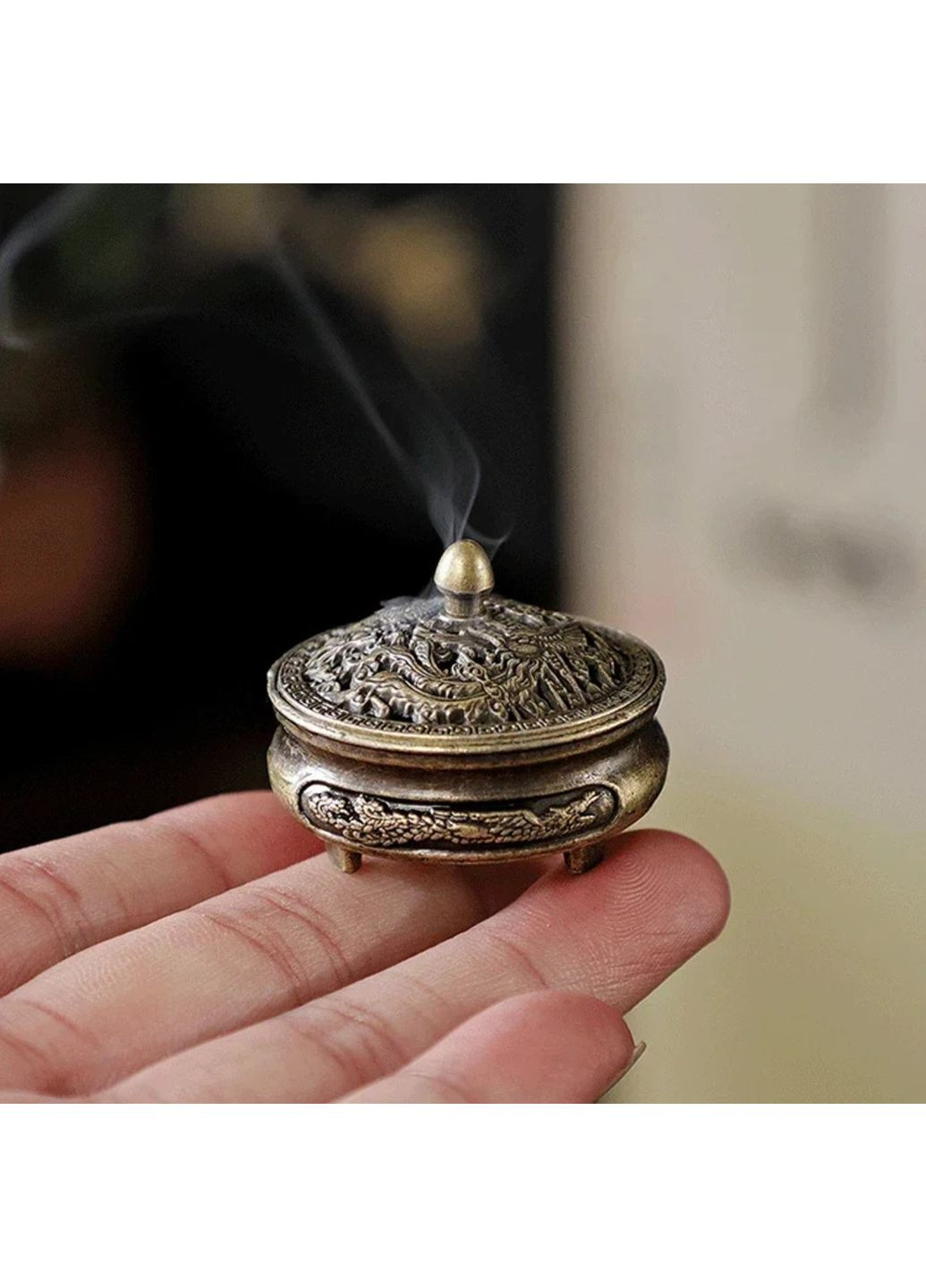 Курильница треножник для ароматических палочек и конусов Огонь Феникса (Латунь) No Brand (362025339)