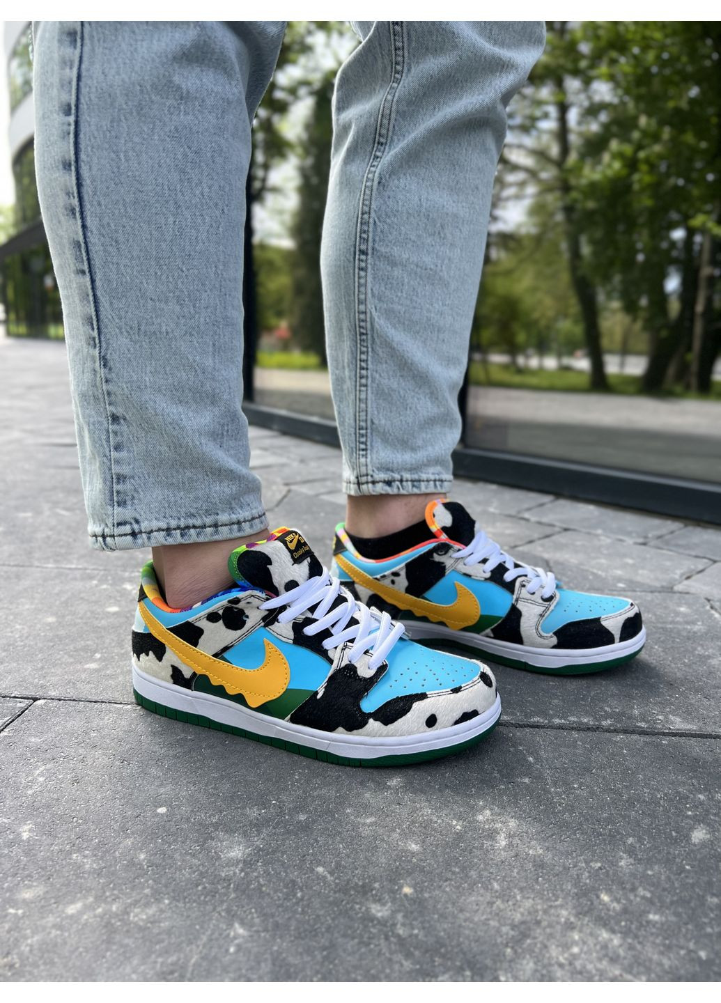 КРОССОВКИ ЖЕНСКИЕ NIKE SB DUNK BEN & JERRYS НАЙК СБ ДАНК No Brand комбинированные демисезоны (368862062)