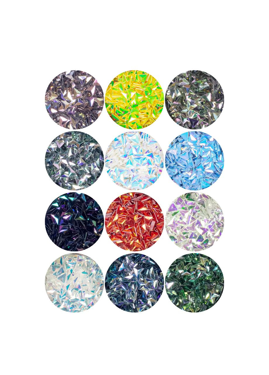 Декор для нігтів мерехтливі кристали 12 кольорів GC-82 No Brand (302728997)