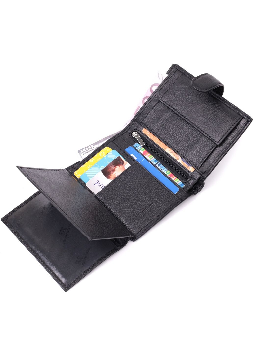 Мужской кожаный бумажник 10х13х2,5 см st leather (288047146)