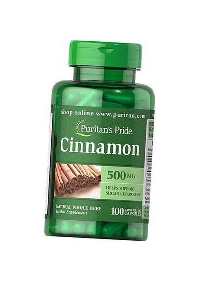 Кориця, Cinnamon 500, Puritan's Pride 100капс (71367020) Puritans Pride (322728694)