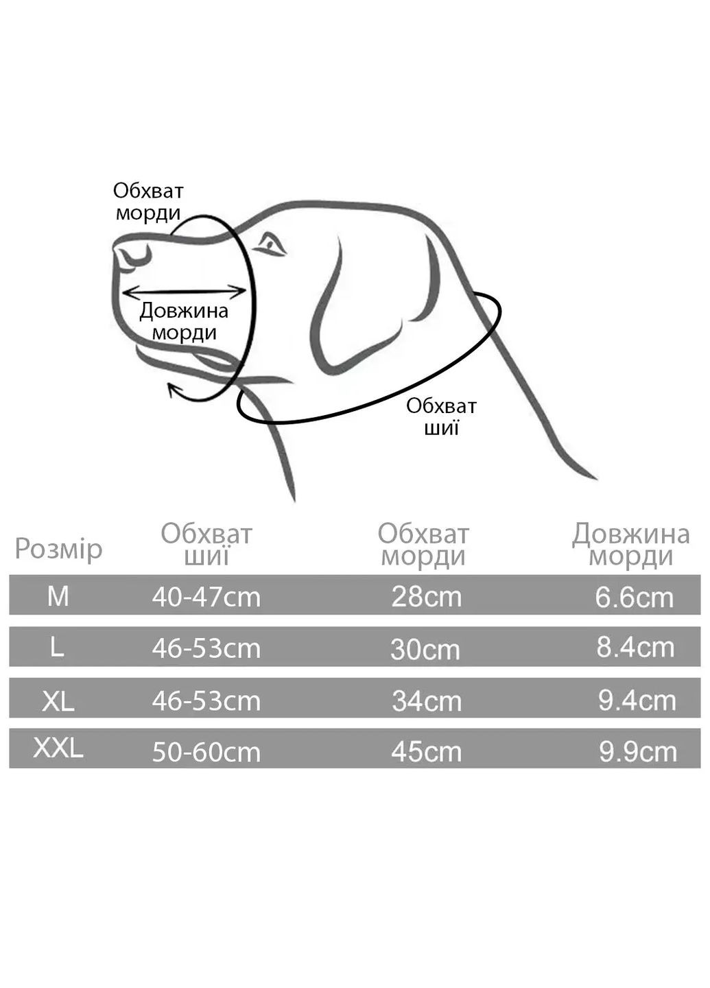 Намордник для собак, металлический кожаный Черный L Maychan (308862963)