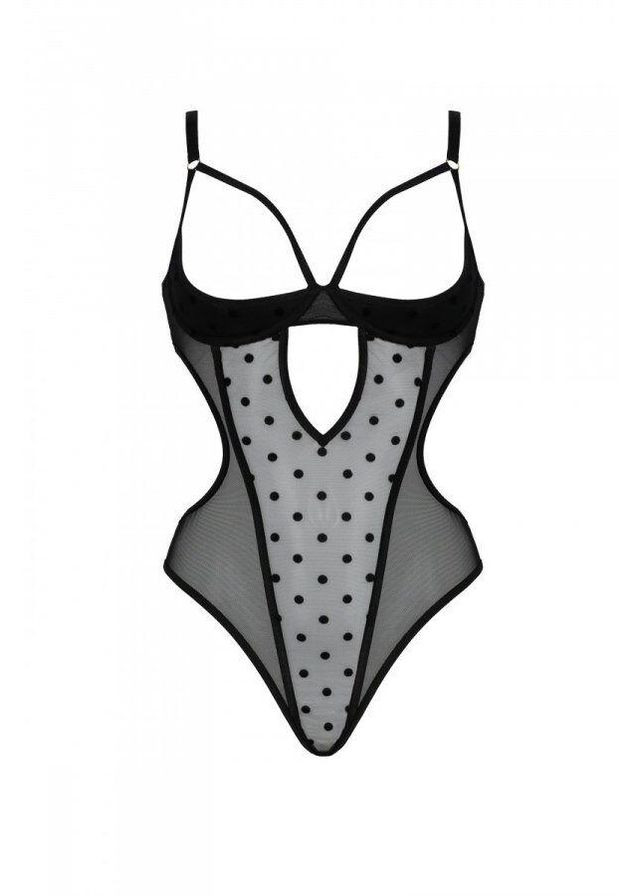 Еротичне боді MARINA BODY, S/M, black, з відкритими чашками Passion (303882379)