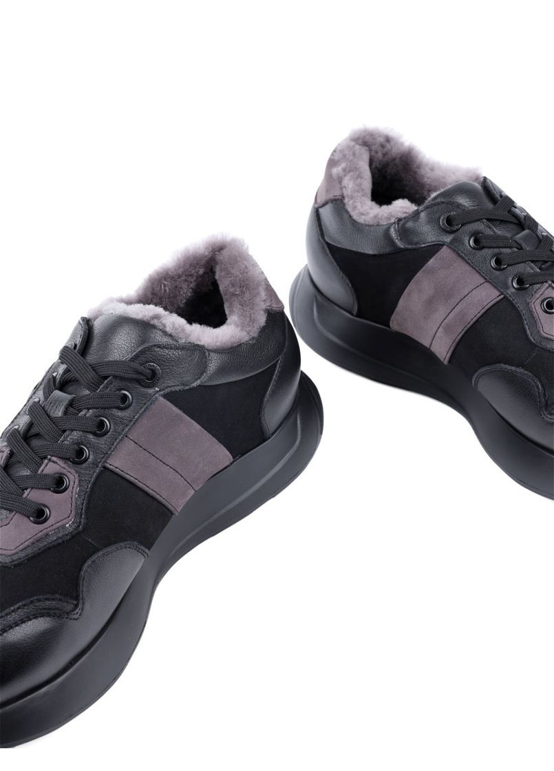 Чорні Зимовий чоловічі кросівки d2431-102-152m чорний шкіра MIRATON