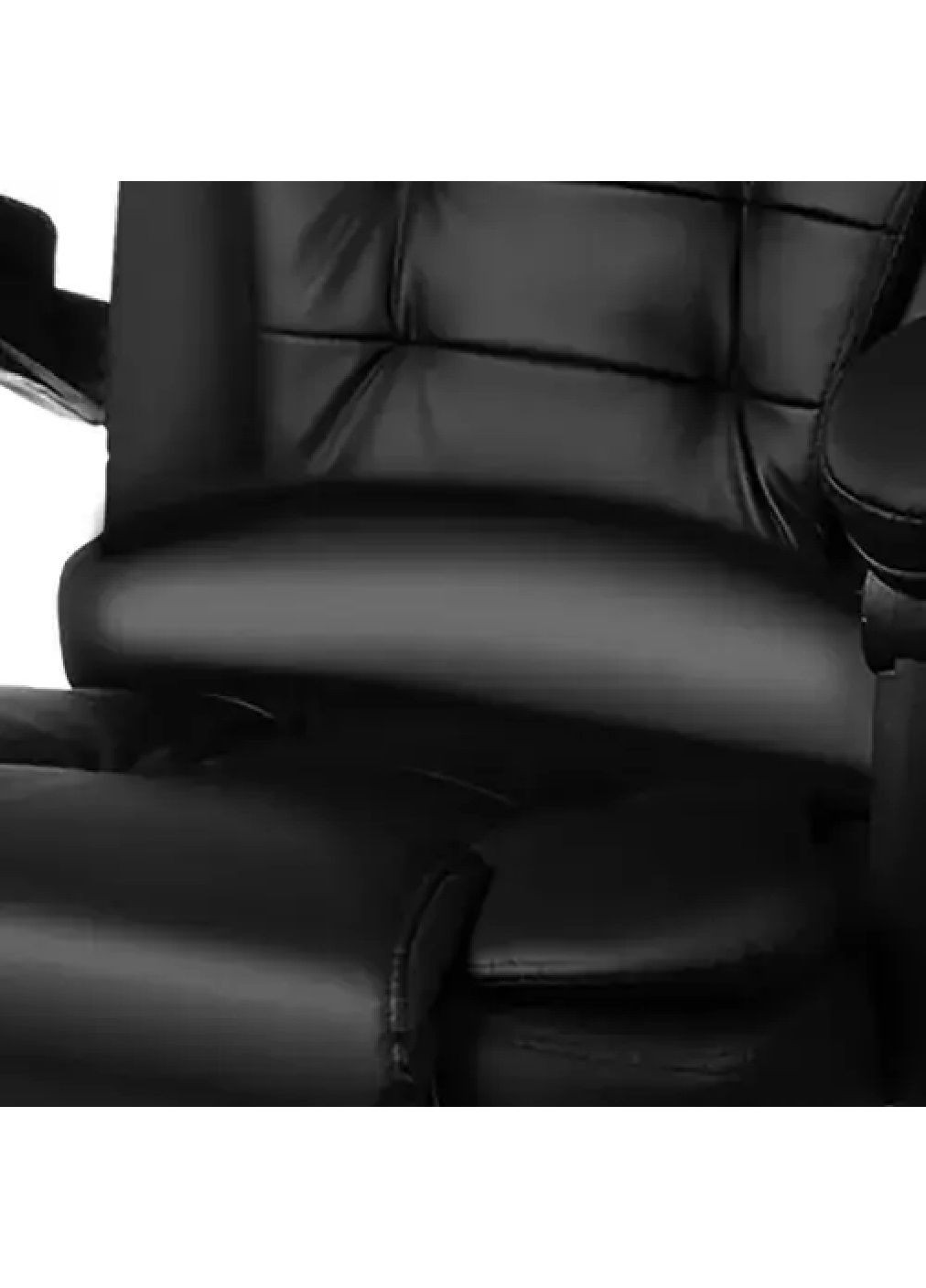 Компьютерное офисное кресло на колесиках с регулировкой высоты подставкой под ноги из экокожи (478095-Prob) Черное Unbranded (302499685)