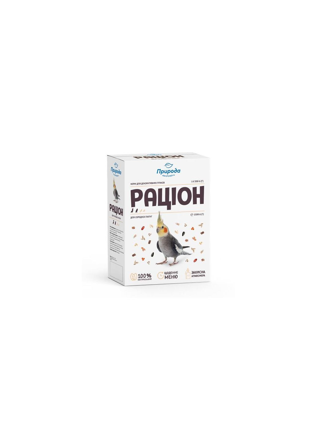 Корм для средних попугаев «Рацион» 1,5 кг Природа (292259912)