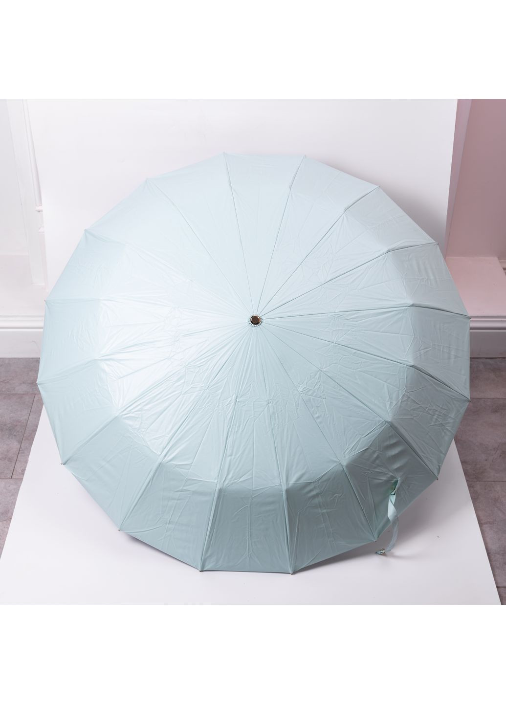 Комбинированный зонтик механический складной 99 см с цветочным принтом, голубой Yiwu (362452630)