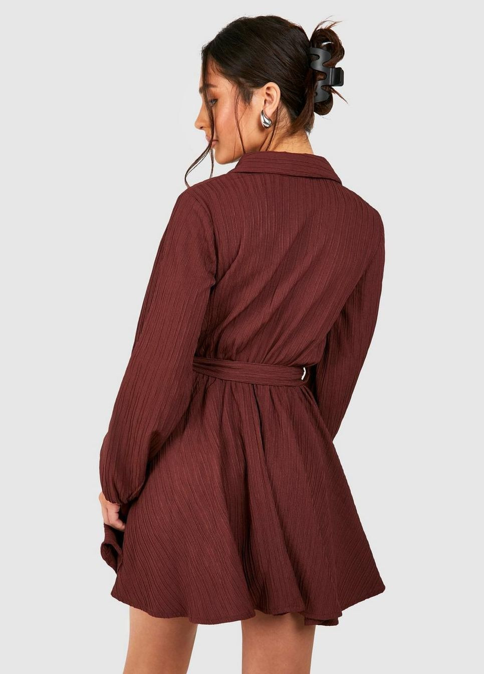 Бордова повсякденний сукня Boohoo однотонна