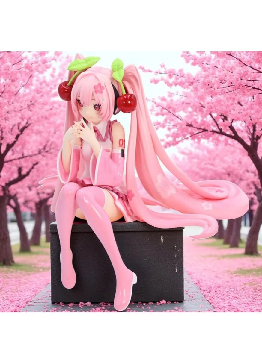 Колекційна фігурка Sakura Miku 14 см Furyu Noodle Stopper з ПВХ, статуетка Хацуне Міку рожевого кольору для колекції No Brand (362682291)
