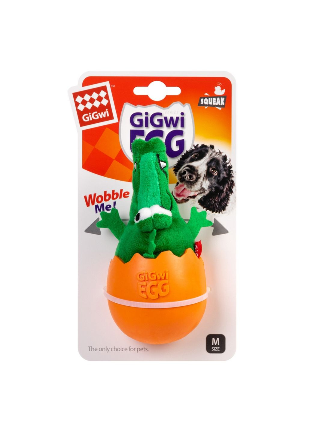 Іграшка для собак крокодил-неваляшка з пищалкою GiGwi (282593426)