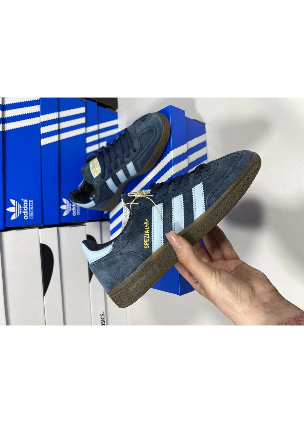 Синій кросівки чоловічі adidas spezial handball blue адідас спеціал сині демісезон No Brand