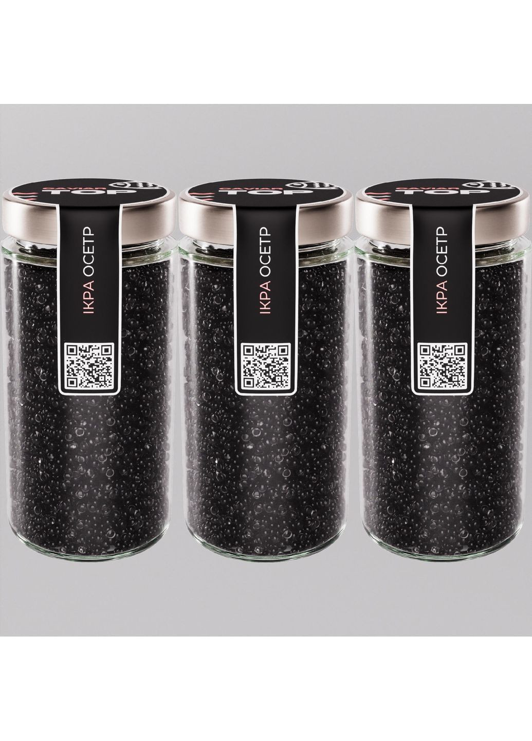 Набор из трёх видов Икорного продукта CapsFood Икра Осётр + Осётр + Осётр PREMIUM, 500+500+500 грамм Ikorka (371993934)