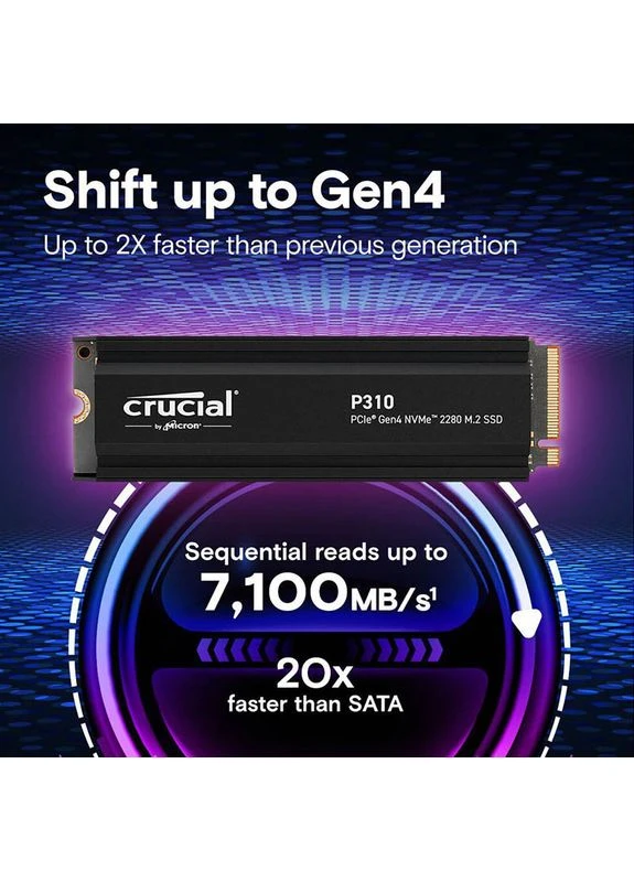 SSD накопитель M.2 2280 1TB P310 (CT1000P310SSD8) Micron (380818321)