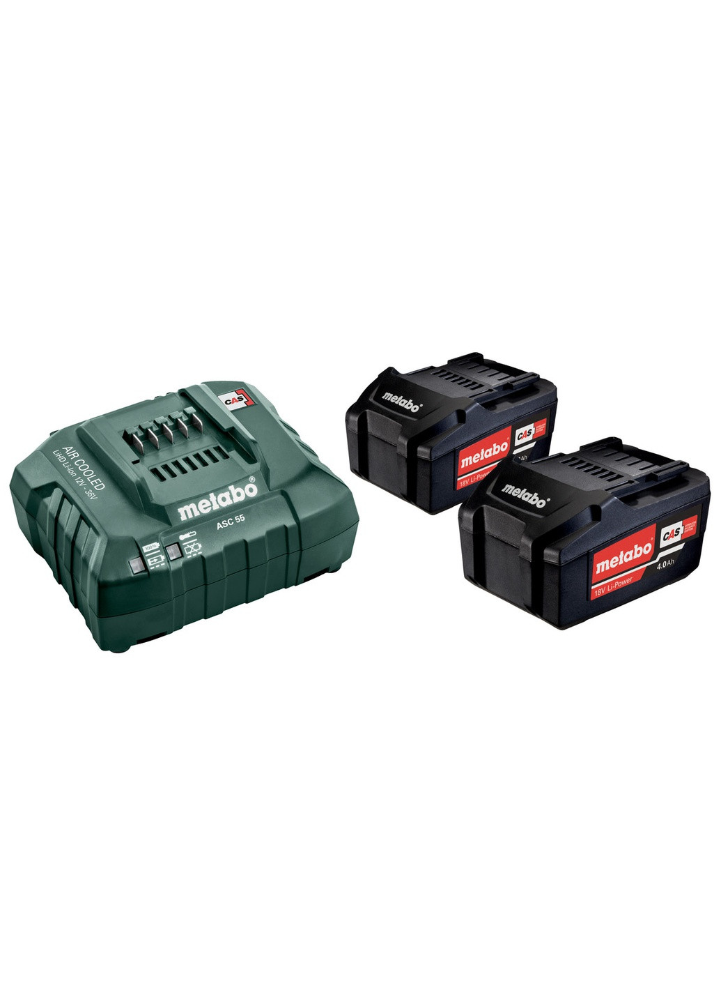 Базовий комплект акумуляторних батарей 18 В 2x4.0 Агод LiPower + зарядний пристрій ASC 55 685050000 (8187) Metabo (266339582)