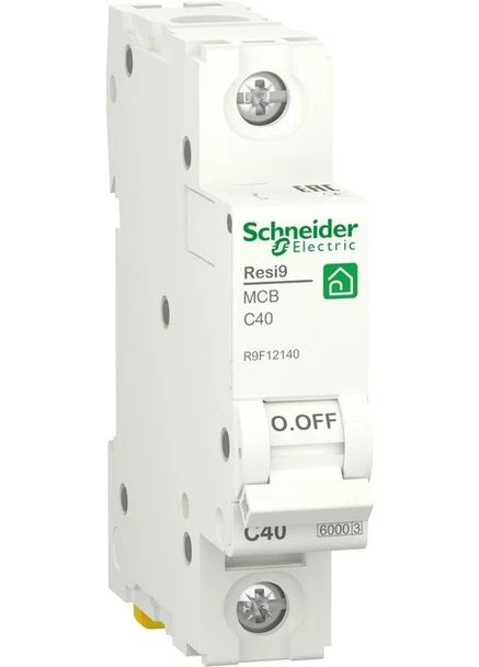 Автоматический выключатель Schneider RESI9, белый, 40A, 230V/400V, 2 полюса, модульный (Din-рейка), IP20 No Brand (396848716)